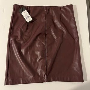 Dynamite maroon pleather mini skirt size small